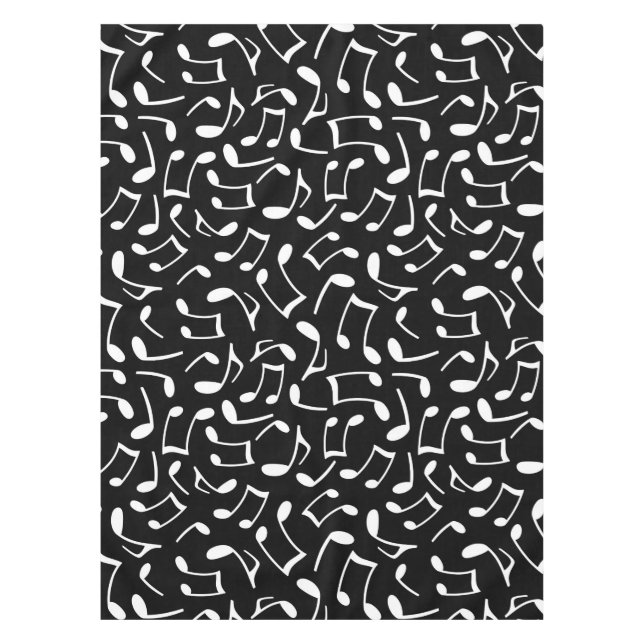 Nappe Motif de notes de musique noir et blanc (Devant)