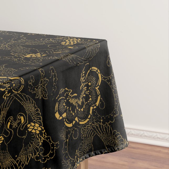 Nappe Motif de paire de grues japonaises de l'époque vic (In Situ)