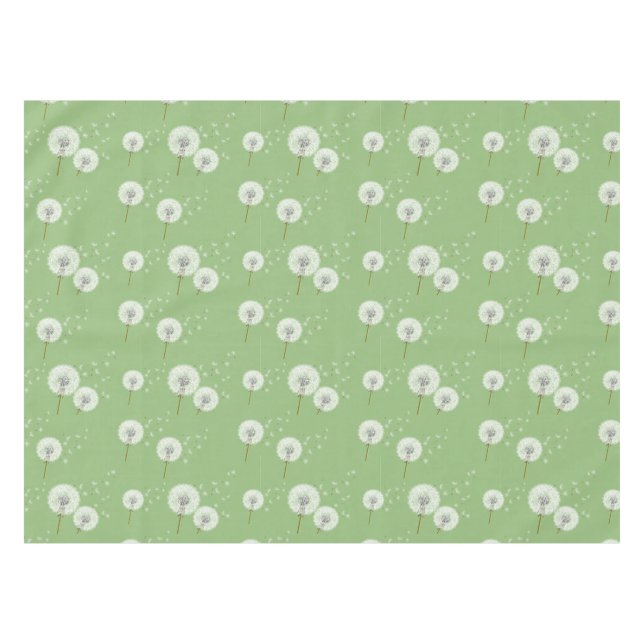 Nappe Motif de pissenlit sur l'arrière - plan vert (Devant (Horizontal))
