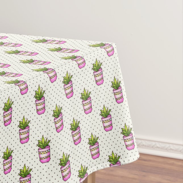 Nappe Motif de point succulent de polka d'aquarelle (In Situ)