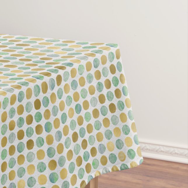 Nappe Motif de point Turquoise Retro Gold tendance (In Situ)