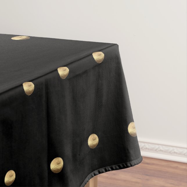 Nappe Motif de Pointe Polka à l'air noir et or élégant (In Situ)