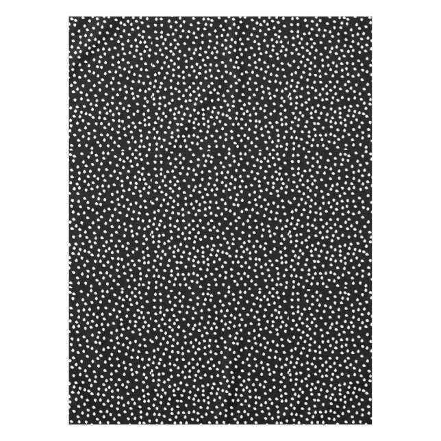 Nappe Motif de points Random Polka moderne noir et blanc (Devant)