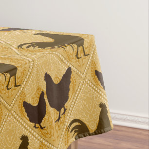 Nappe Motif de poule de ferme rustique – En jaune 