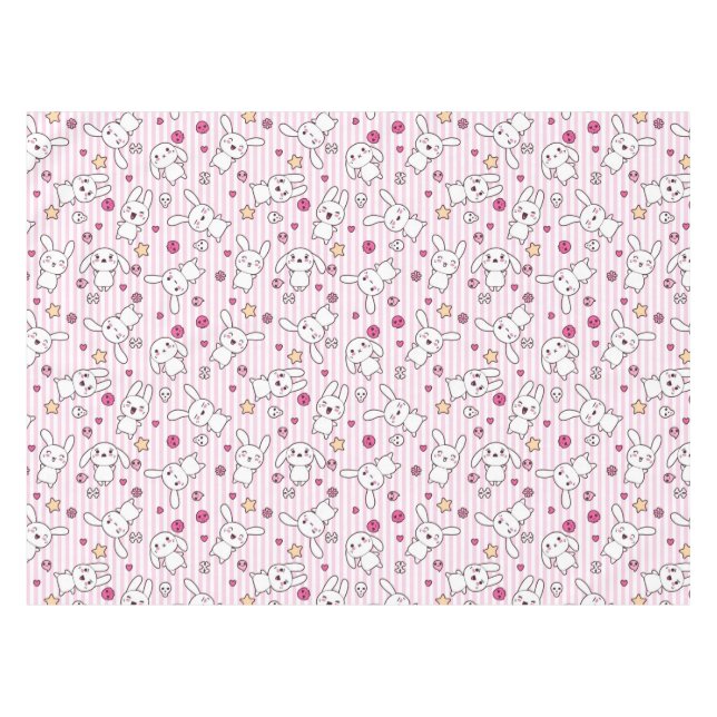 Nappe motif de rayures de kawaii (Devant (Horizontal))