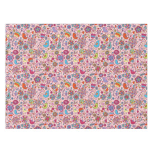 Nappe Motif de ressort avec les fleurs colorées