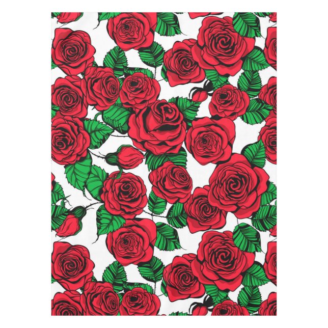 Nappe Motif de roses rouges (Devant)
