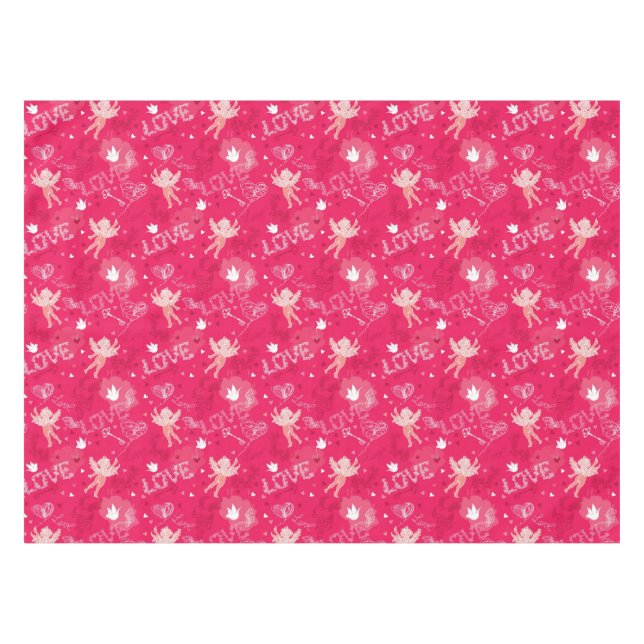 Nappe Motif de Saint-Valentin avec le cupidon (Devant (Horizontal))
