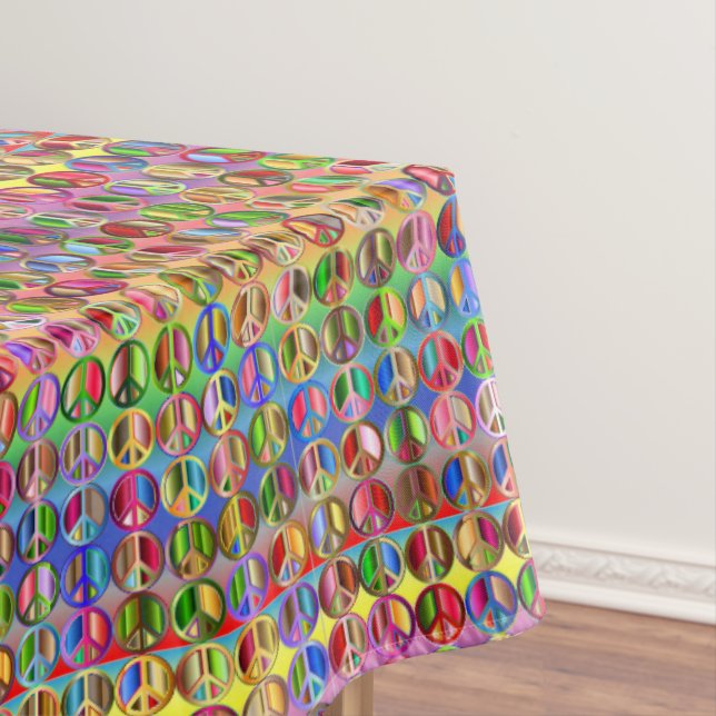 Nappe motif de symboles de paix multicolores (In Situ)