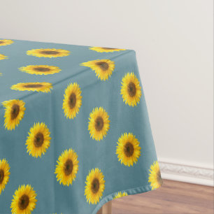 Nappe Motif de tournesol sur Blue Green