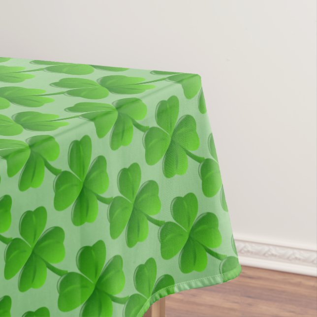 Nappe Motif de trèfle vert à quatre feuilles sur Lime Gr (In Situ)