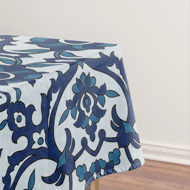 Nappe Motif de tuiles florales Azulejos bleu-portugais (In Situ)