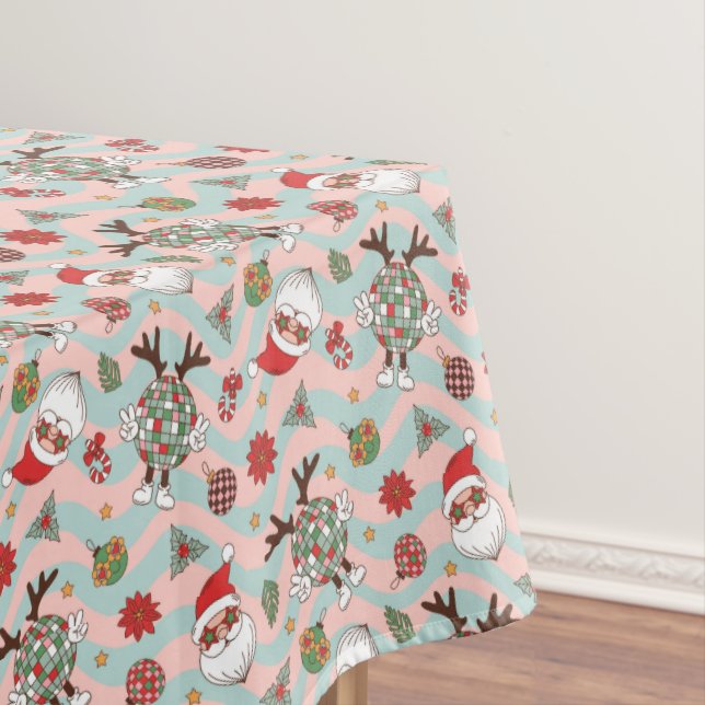 Nappe Motif de vacances Disco Père Noël et Reindeer (In Situ)