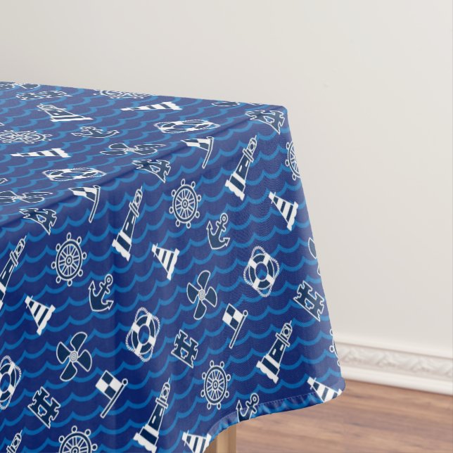 Nappe Motif de vagues nautique mignon (In Situ)