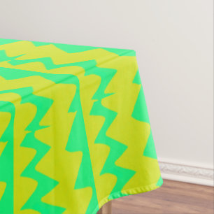Nappe Motif de zigzag néon vert clair et jaune