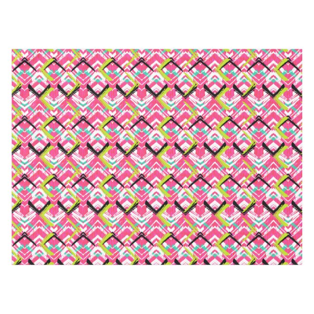 Nappe Motif de zigzag rose tiré par la main (Devant (Horizontal))