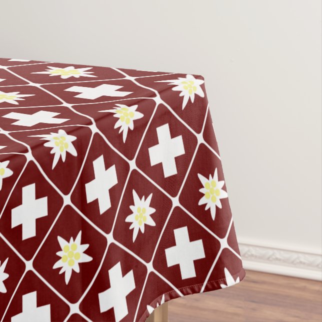 Nappe Motif d'edelweiss de la Suisse (In Situ)