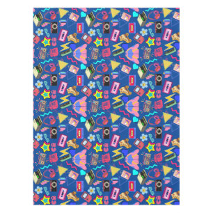 Nappe Motif des années 80 vintage 01,w Bleu BG