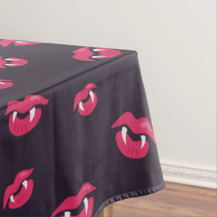 Nappe Motif des lèvres et des crocs de vampire