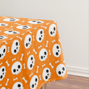 Nappe Motif d'Halloween Crâne et Os Mignon