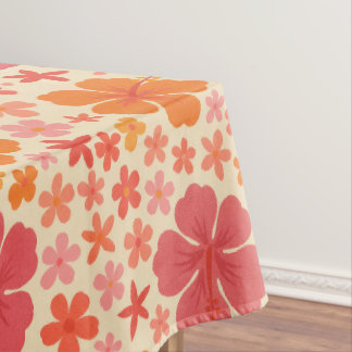 Nappe Motif d'hibiscus hawaïen des années 60