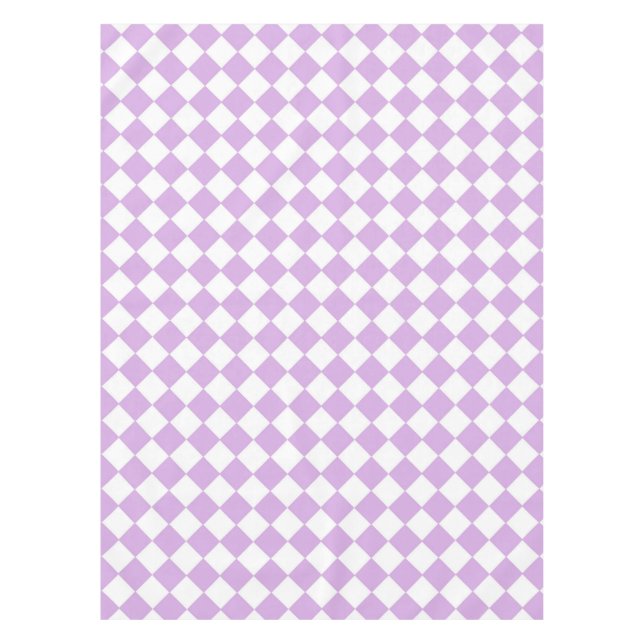 Nappe Motif diamant de Checker blanc violet (Devant)