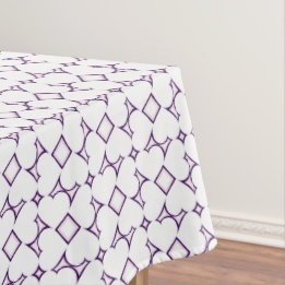 Nappe Motif diamant Lavande de Coeurs Blancs