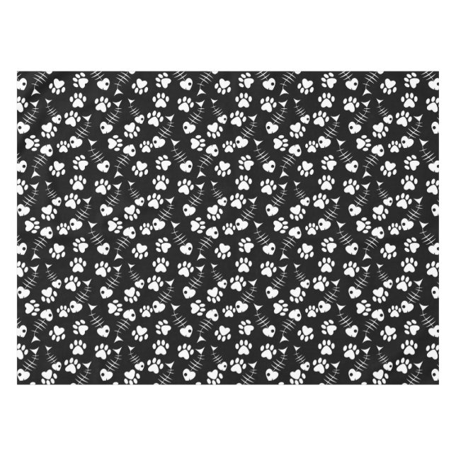 Nappe motif d'impression de chat d'os de poissons (Devant (Horizontal))