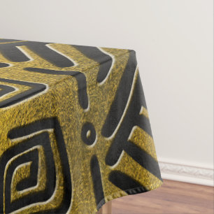 Nappe Motif d'or africain ethnique sur le noir
