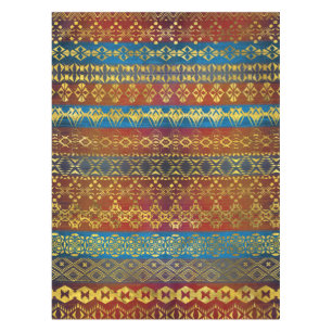 Nappe Motif d'or ethnique de Boho sur la texture peinte