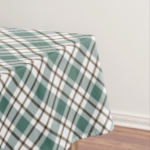 Nappe motif écossais vert à damiers clair