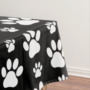 Nappe Motif, Empreintes de pattes, pattes de chien, noir