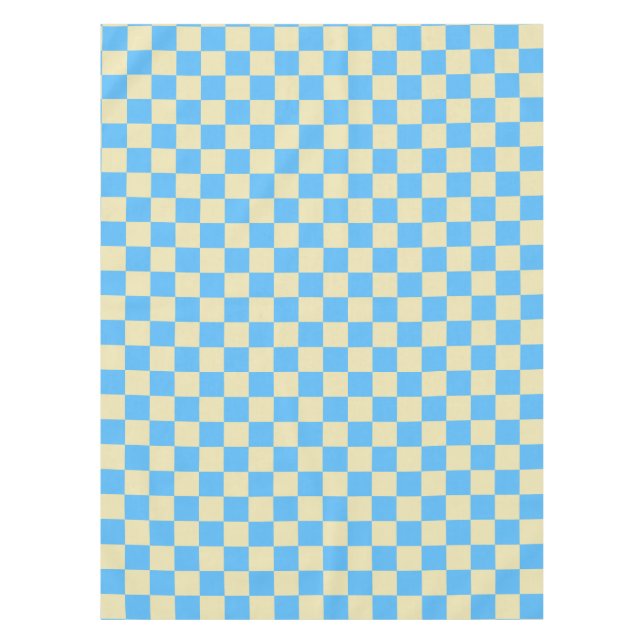 Nappe Motif en damier esthétique rétro Bleu Blanc  (Devant)