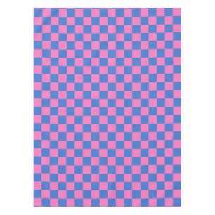 Nappe Motif en damier esthétique rétro rose et bleu