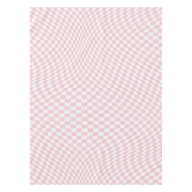 Nappe Motif en damier rose pastel À damiers Wavy (Devant)