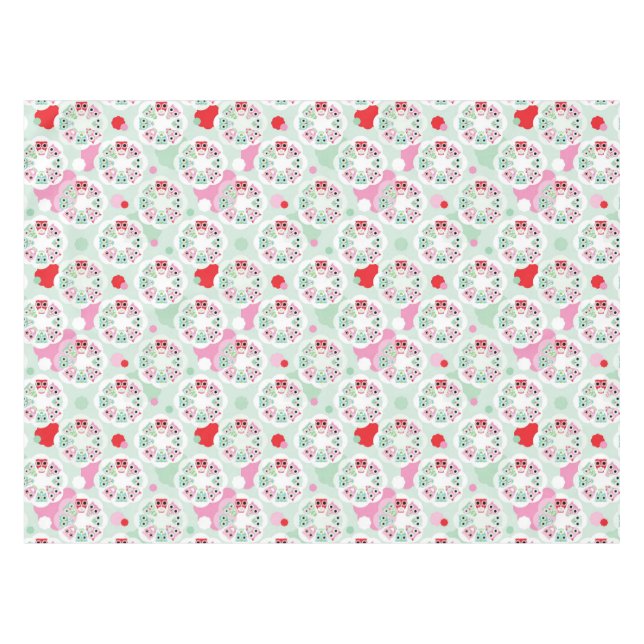 Nappe motif en pastel d'arrière - plan de hibou de fleur (Devant (Horizontal))