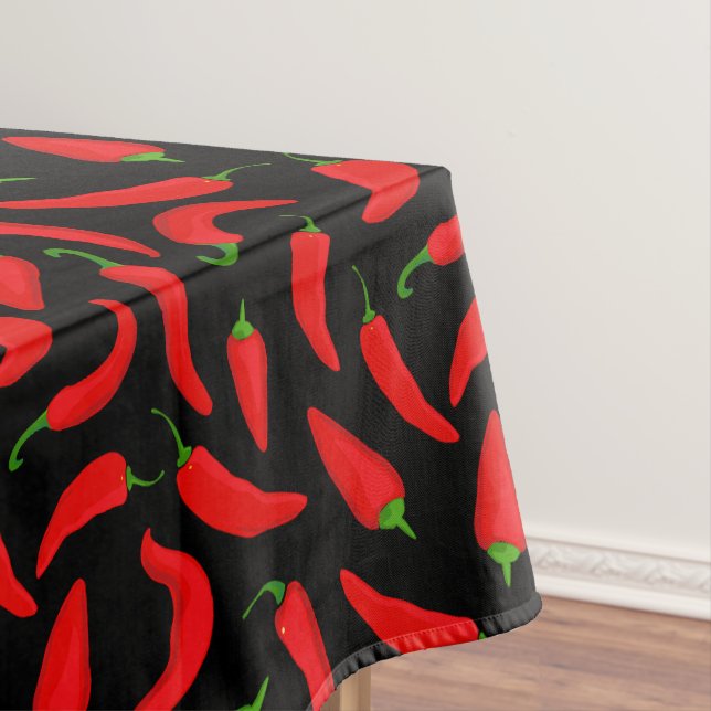 Nappe Motif épicé de poivre rouge sur noir (In Situ)