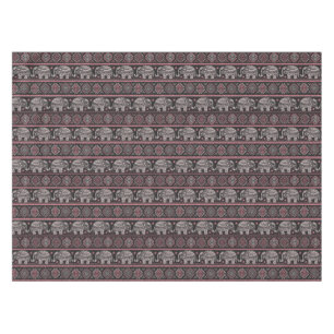 Nappe Motif ethnique noir d'éléphant