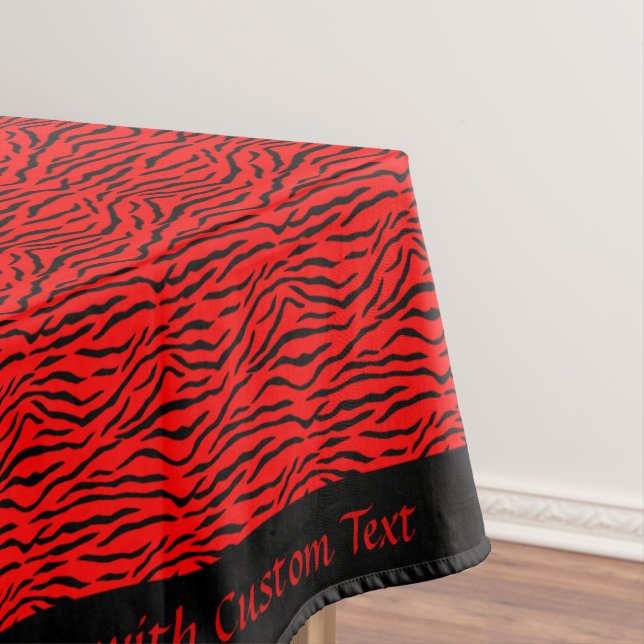 Nappe Motif Exotic Red Black Animal Strip Personnaliser (In Situ)