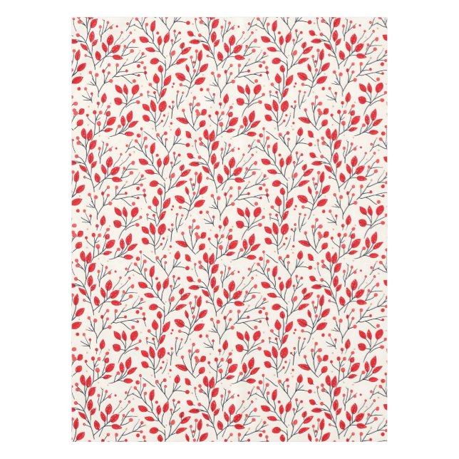 Nappe Motif Festive Red Leaf et Berry (Devant)