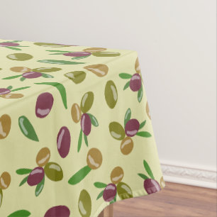Nappe Motif Feuille d'olive et d'olive rustique