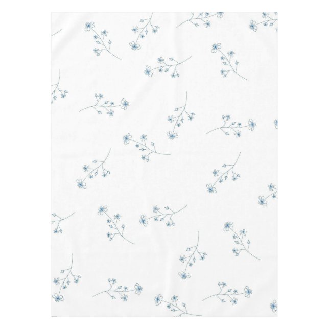 Nappe Motif Fleur sauvage bleu (Devant)
