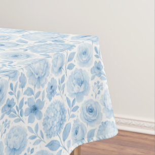 Nappe Motif floral aquarelle bleu blanc