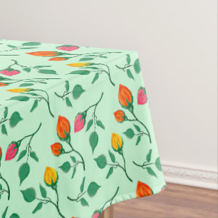 Nappe Motif floral avec fleurs roses colorées