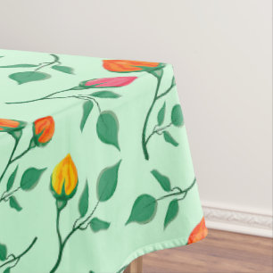 Nappe Motif floral avec fleurs roses colorées
