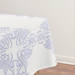 Nappe motif floral damassé violet