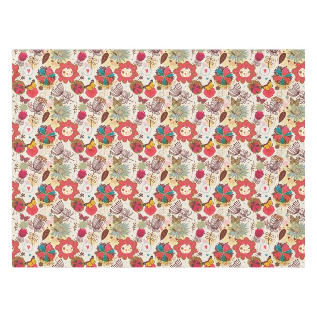 Nappe Motif floral dans le rétro style 4 (Devant (Horizontal))