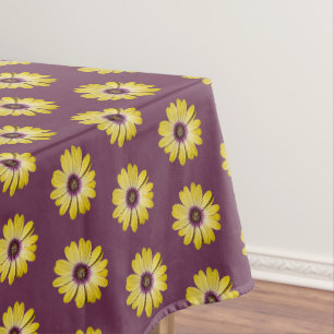 Nappe Motif floral de marguerite africaine jaune sur fon