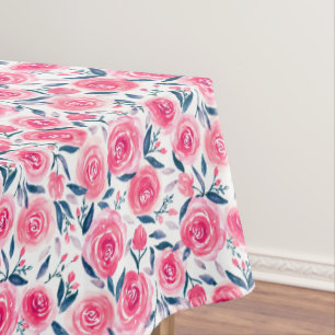 Nappe Motif floral rose de roses d'aquarelle