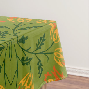 Nappe Motif floral vibrant : Fleurs jaunes et oranges